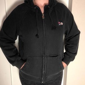 Fila Zip Up Hoodie Black Size Large